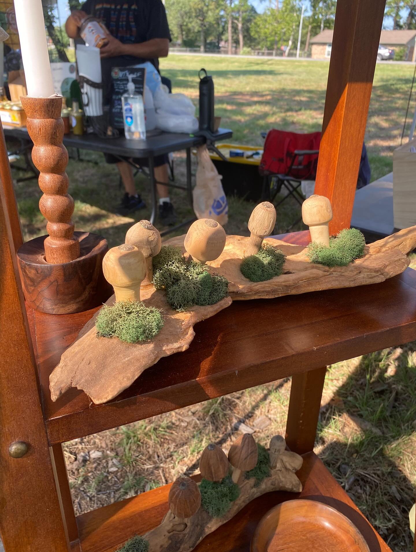 Handmade Wooden Mushroom Decor